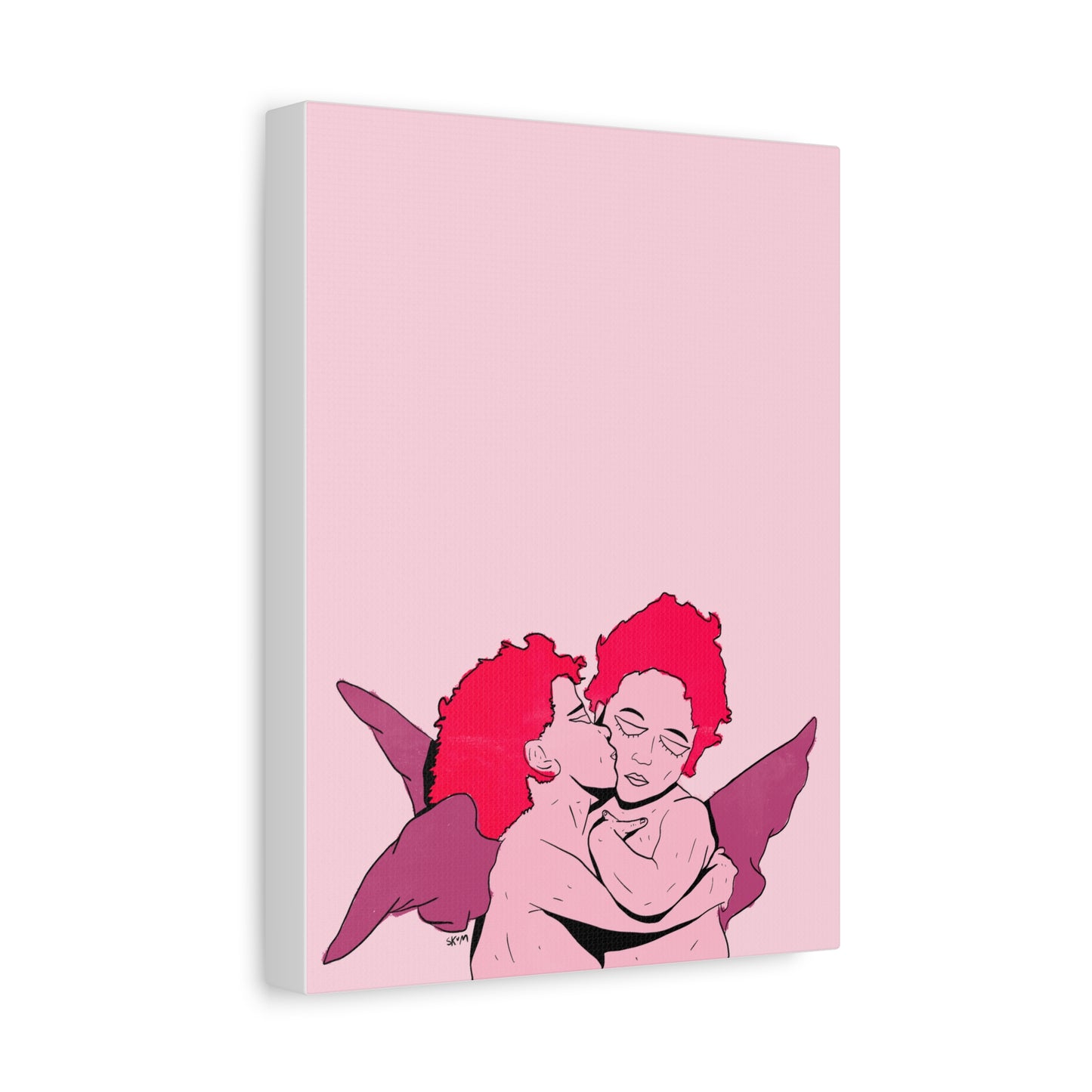 Kissing Angels Canvas Print
