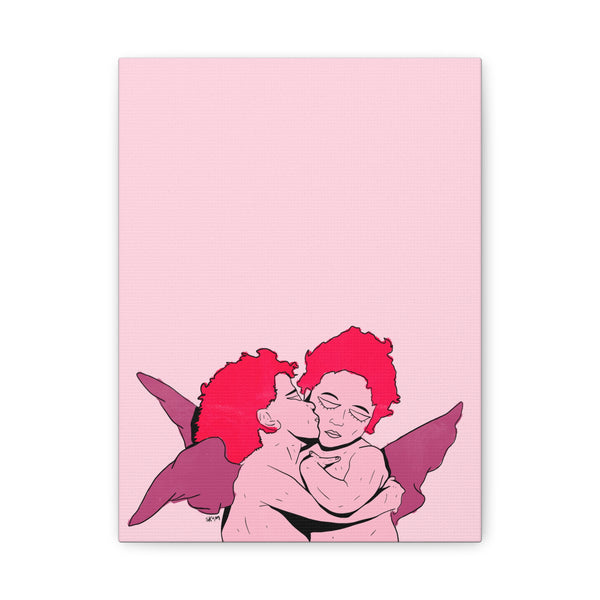 Kissing Angels Canvas Print